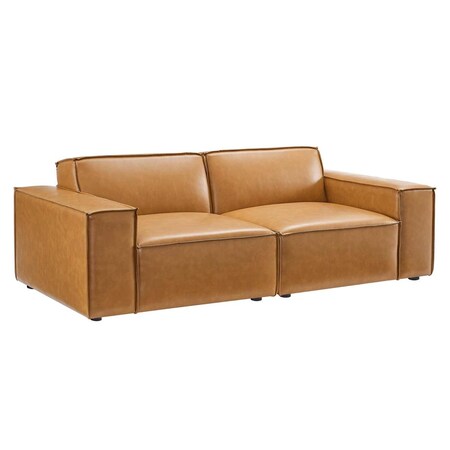 Modway Furniture Modway 28 x 83 x 40.5 in. Restore Vegan Leather Loveseat Couch, Tan - 2 Piece EEI-4707-TAN